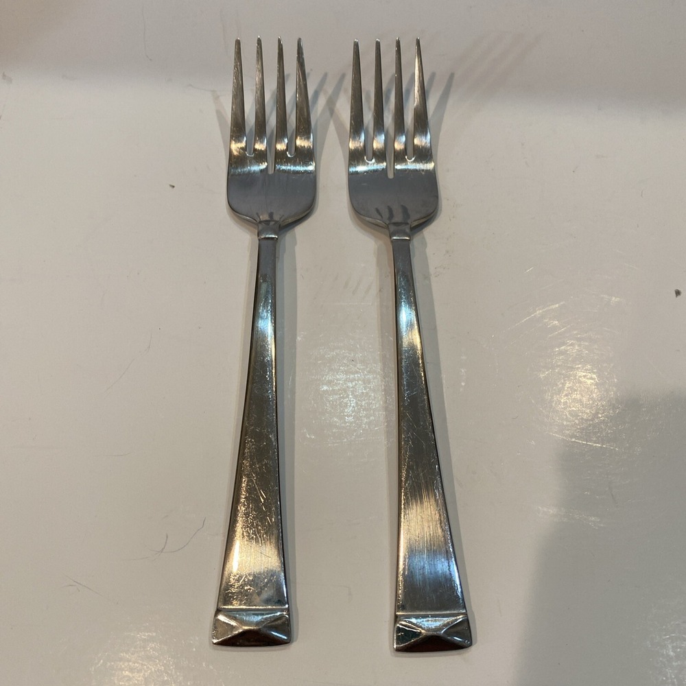 Towle Stainless Steel Flatware TWS550 Salad Forks (Two) 7 1/8" Diamond X Look